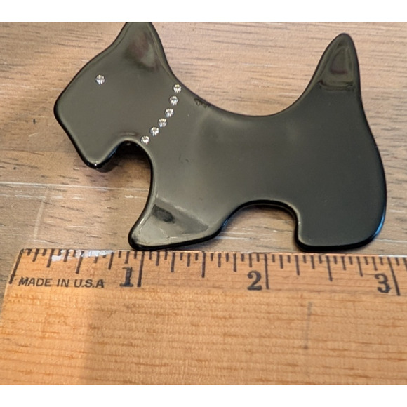 AGATHA PARIS Black Scottie Dog Scottish Terrier Brooch Pin VGUC - Picture 4 of 4